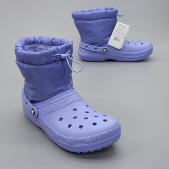 Crocs Ladies 10 Classic Lined Neo Puff Digital Violet Winter Boots - 206630-5PY - Picture 1 of 11